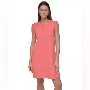 DKNY (G4) Jewel-Neck Zip-Front Sleeveless Sift Dress NWT SIZE 8